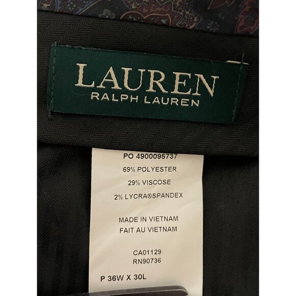 Lauren Ralph Lauren Men's Dress Pants 36W X 30L Black Polyester & Viscose Blend - Picture 5 of 8